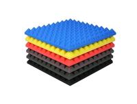 Renkli Akustik Piramit Süngeri Flok Kaplı 40mm 50X50
