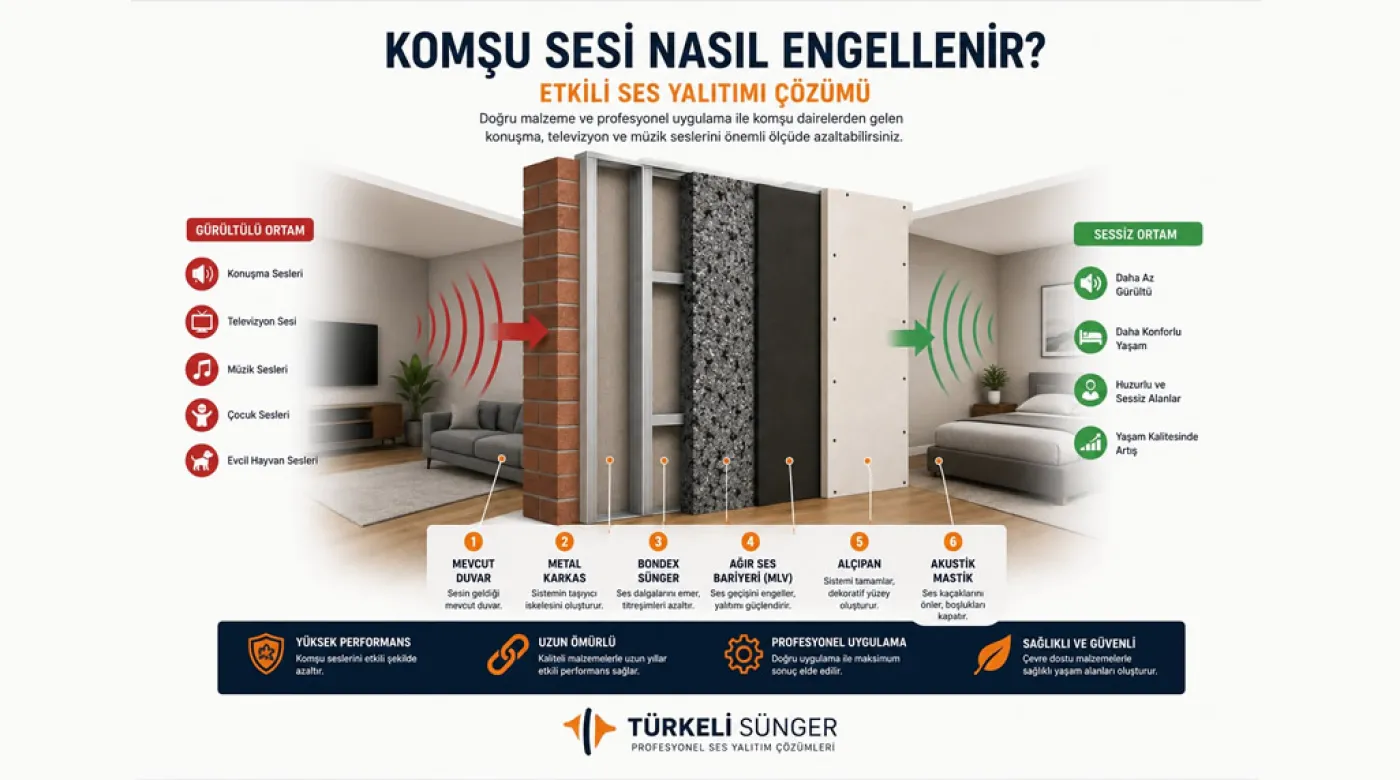 Komşu Sesi Nasıl Engellenir? Apartman Dairelerinde Etkili Ses Yalıtımı Rehberi (2026)