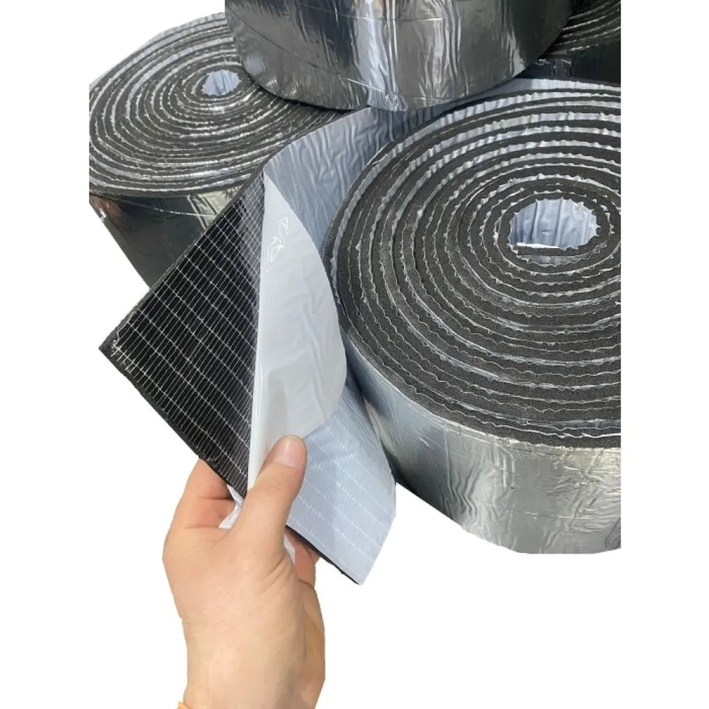 Elastomerik Kauçuk Bant Oto Ses Yalıtımı  9 mm Alüminyum Folyolu 20 Cm X 10 Metre